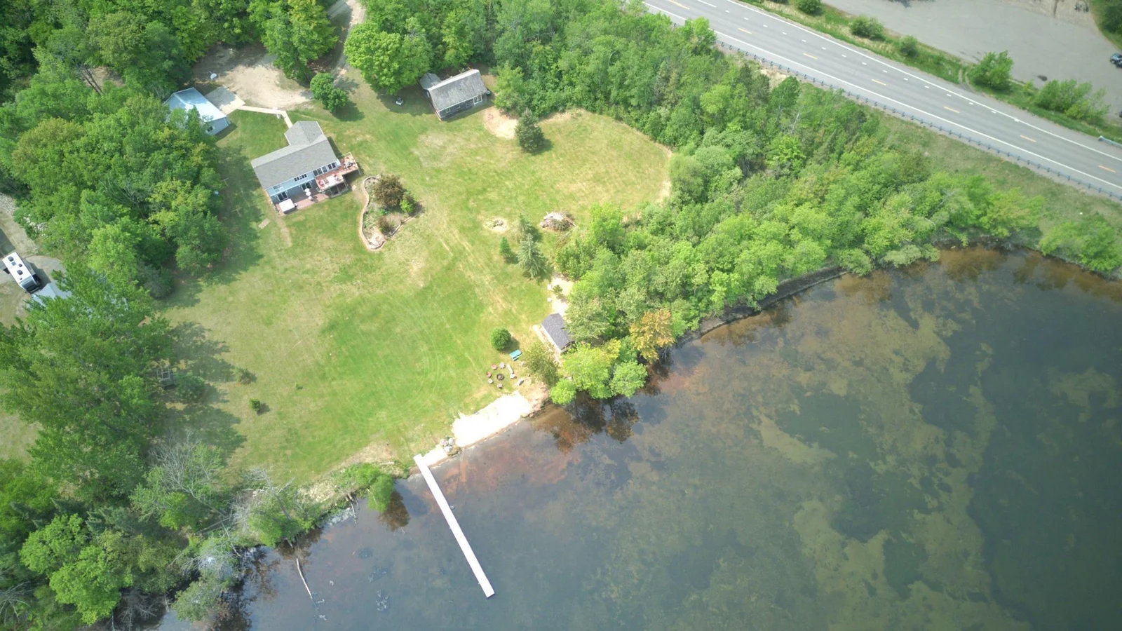 Aerial lakeside