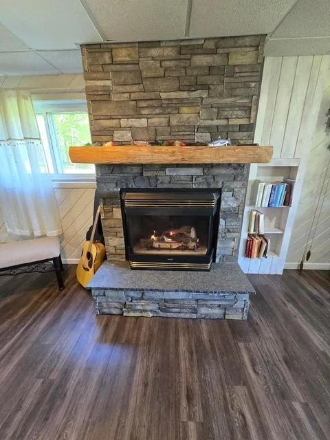 Warm up by the fireplace