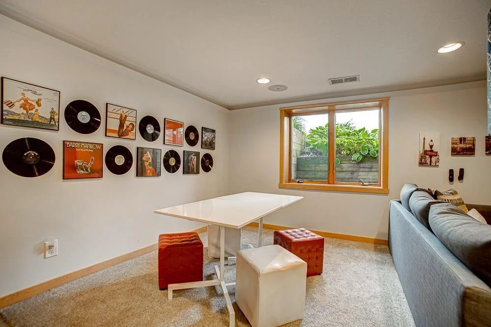 Large egress window provides natural light