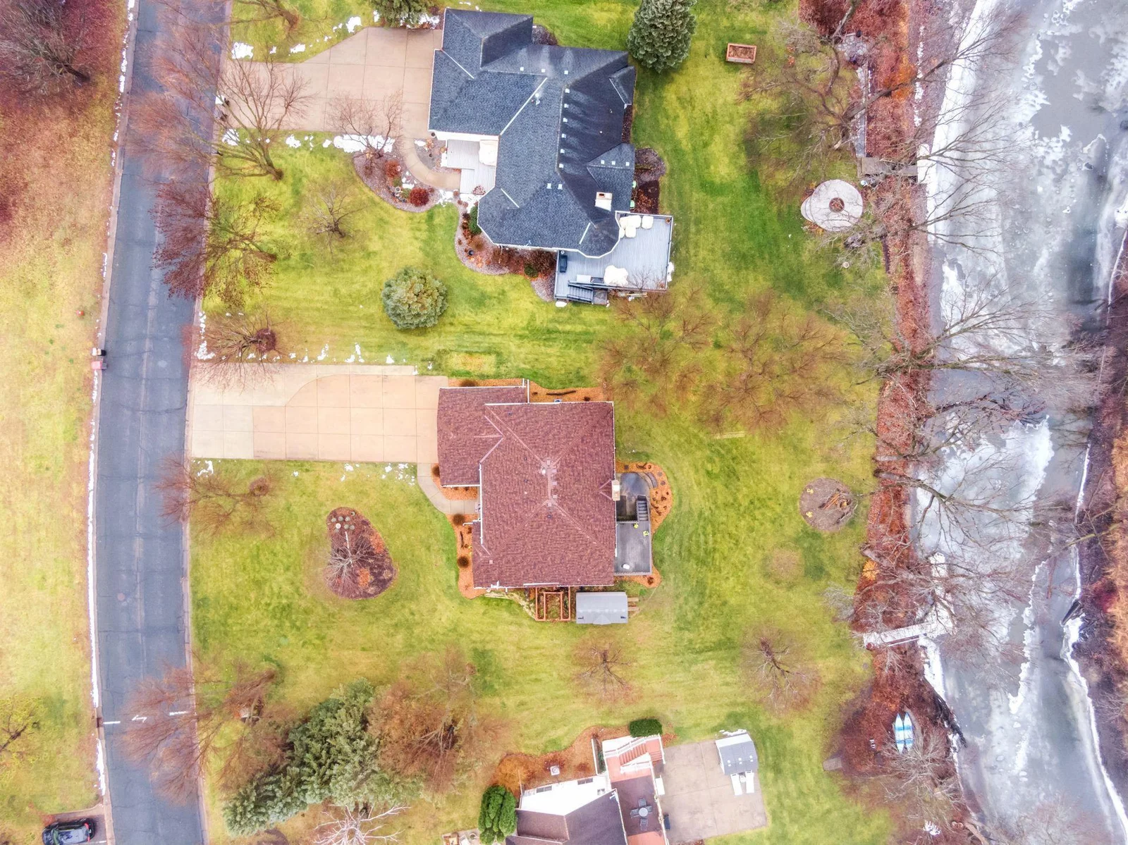 Overhead view of the yard