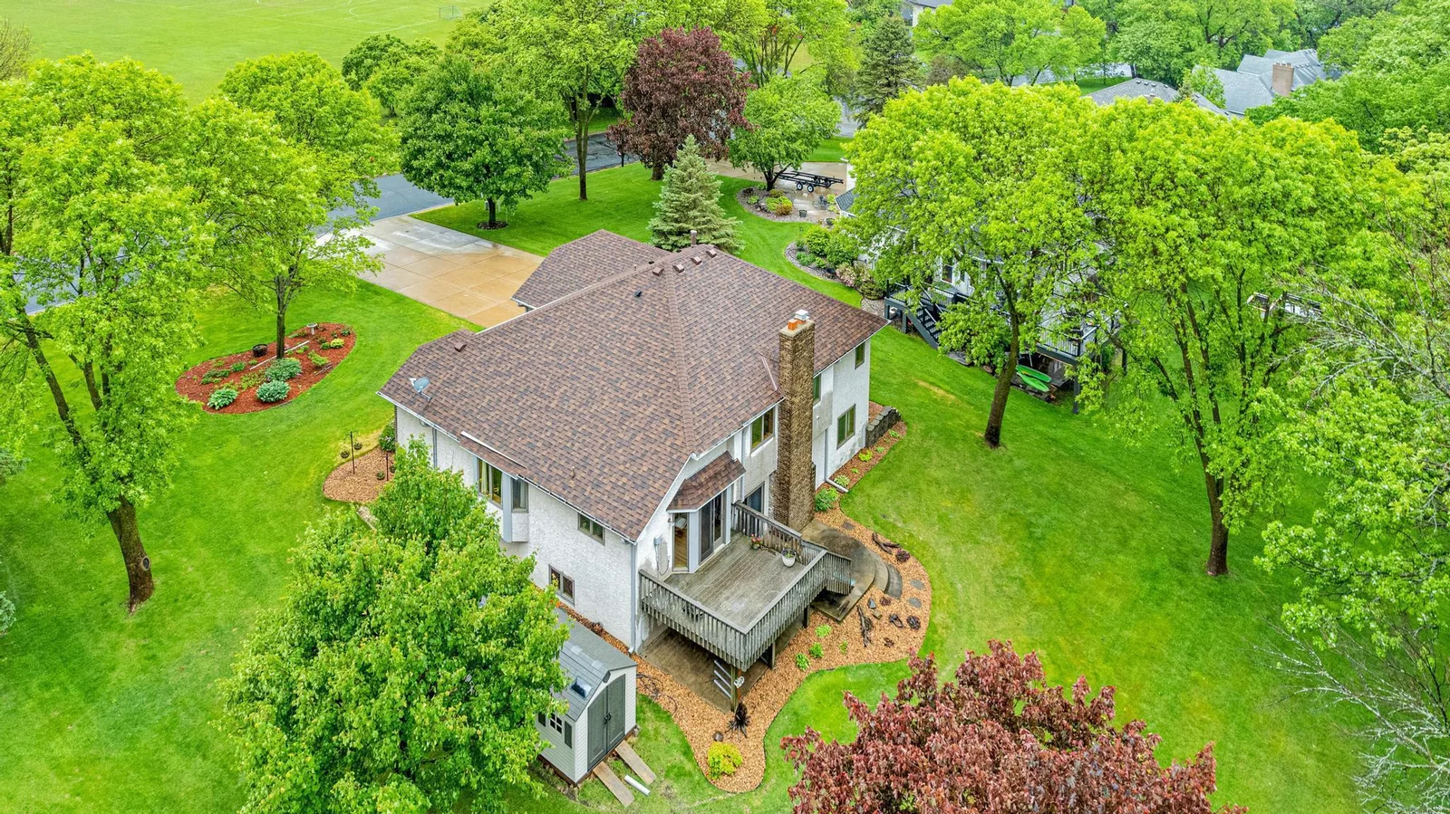 Beautiful overhead view of the home