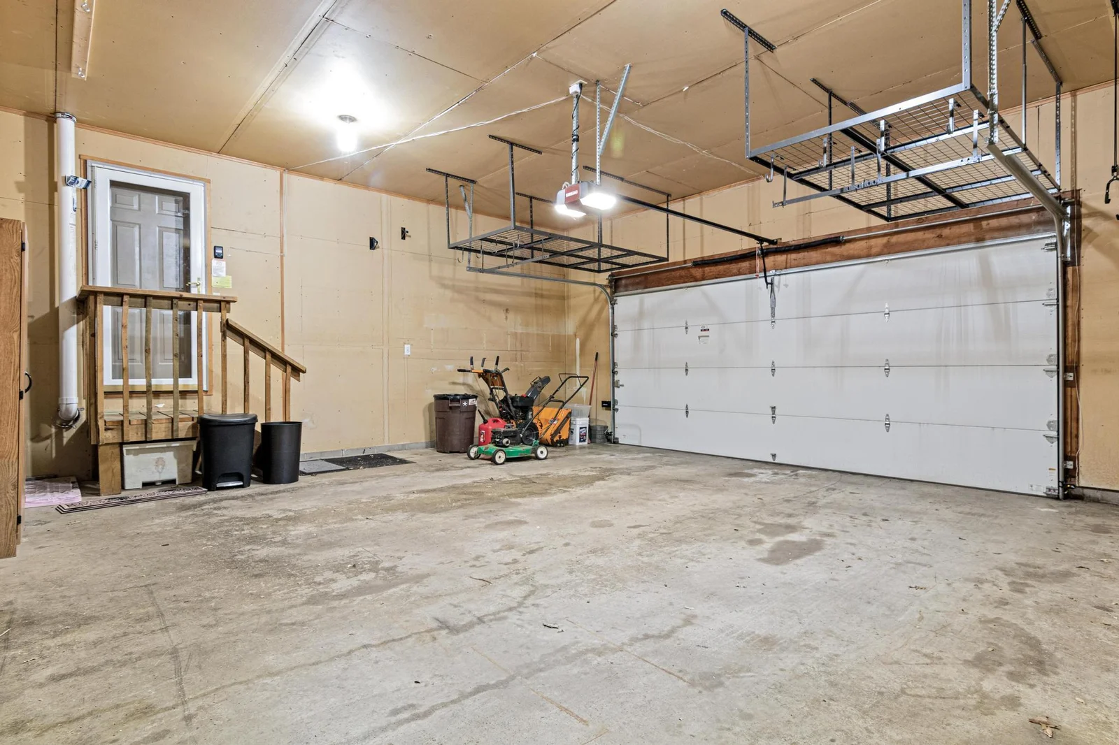 The garage is also heated