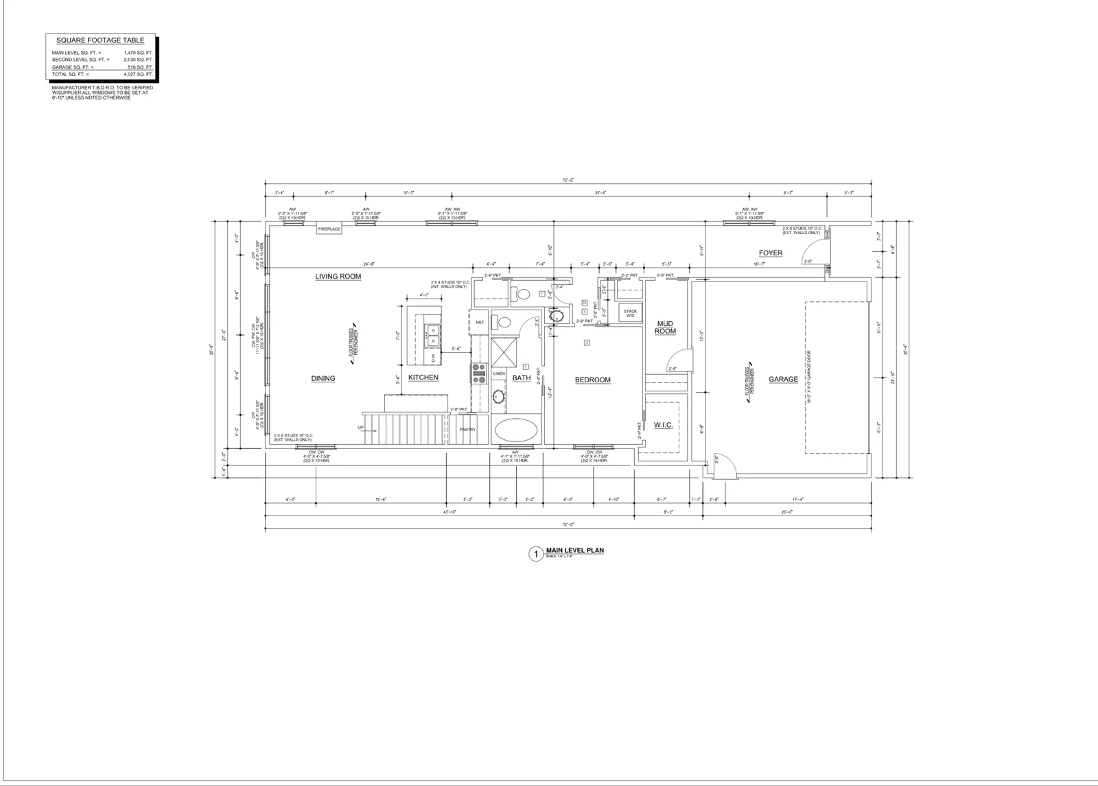 Main Level. Concept Home Plan #1