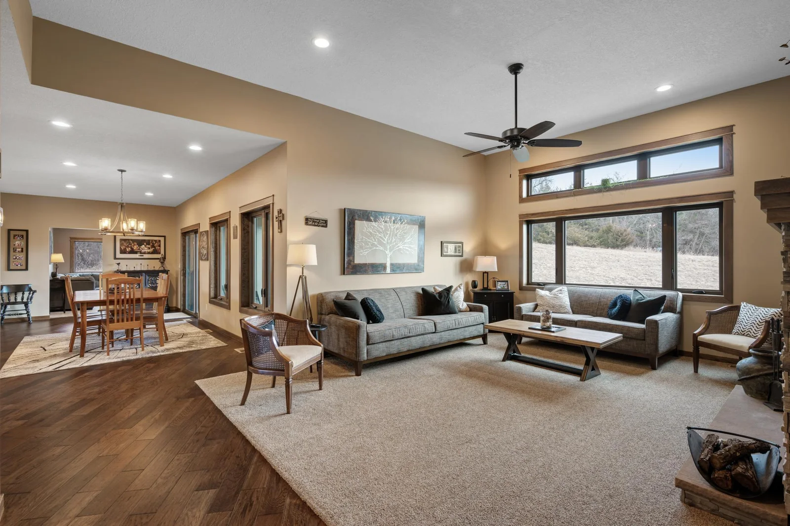 The great room is another gathering space where everyone can feel included with the open concept.
