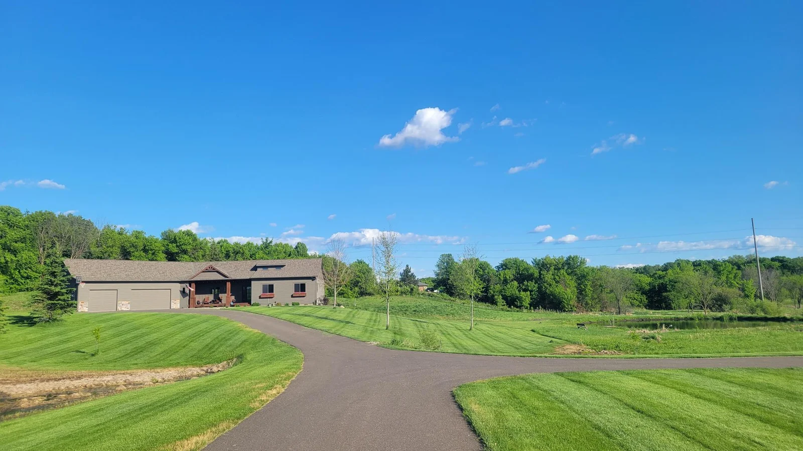 Your yard is fully irrigated with 20 zones to keep grass looking green all summer long.