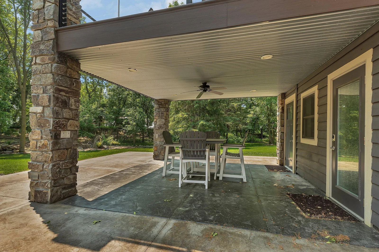Elegant stamped concrete patio—durable and stylish.