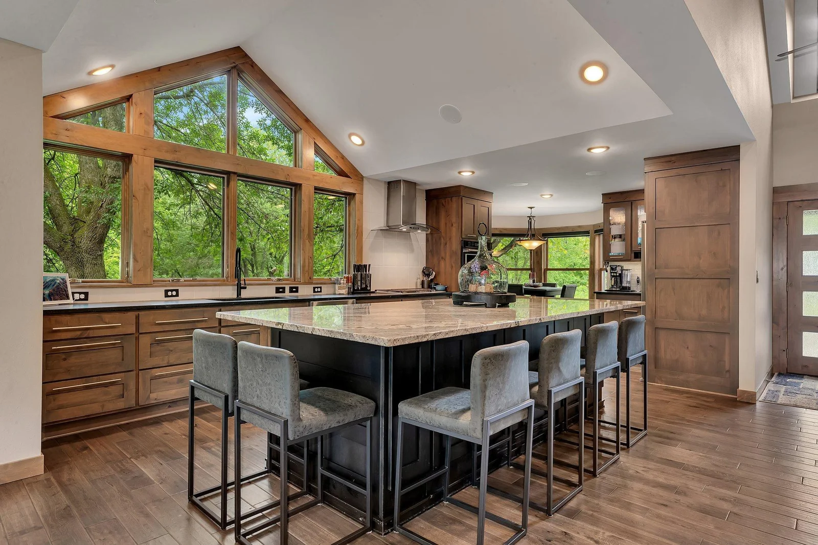 Beautiful and spacious 4.6 by 10-foot center island—perfect for cooking, serving, and gathering.
