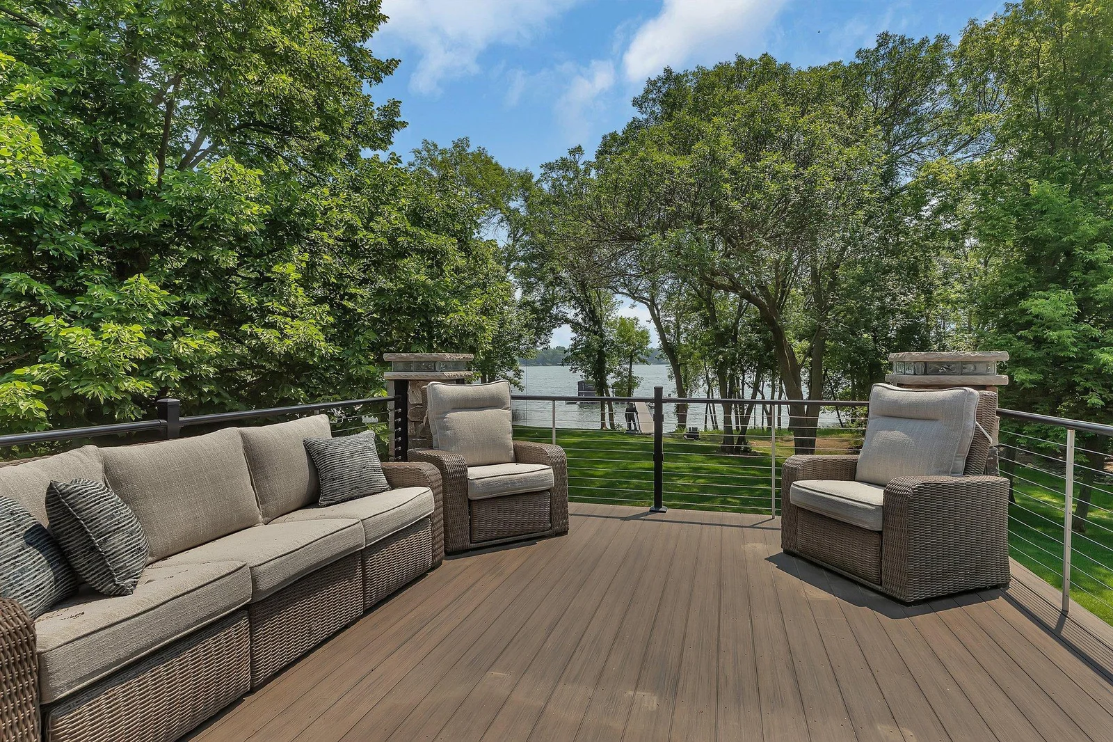 Relax in style on this large composite deck.