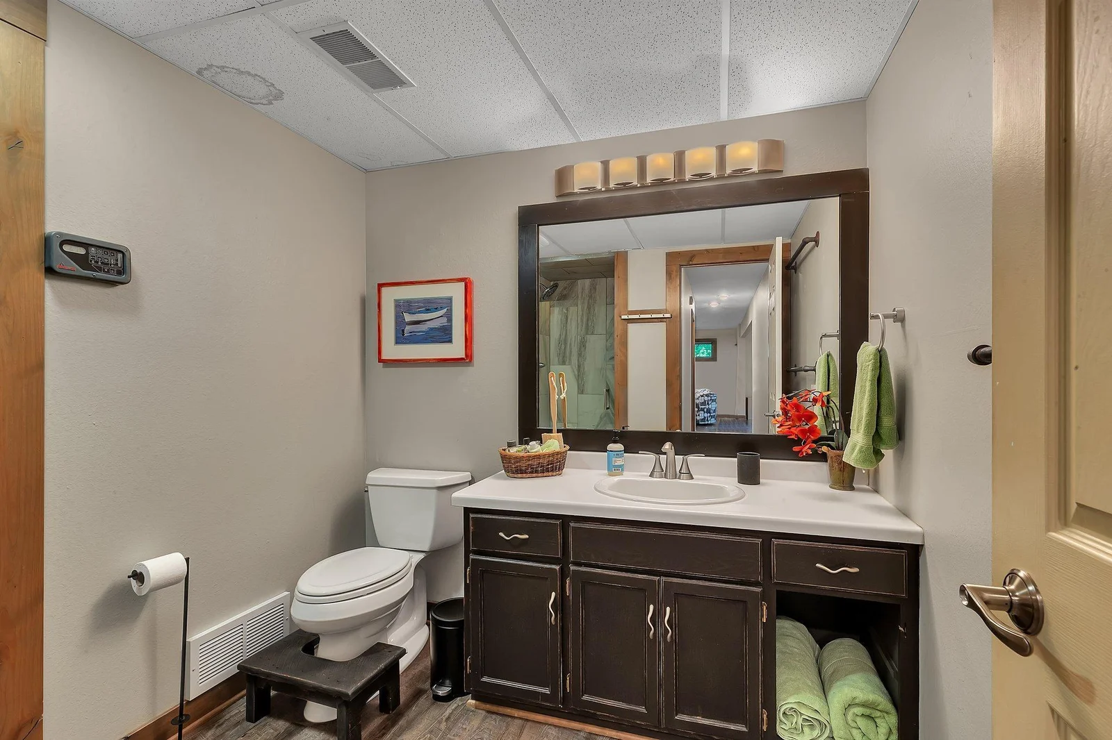Lower level spa-like bathroom with Sauna.