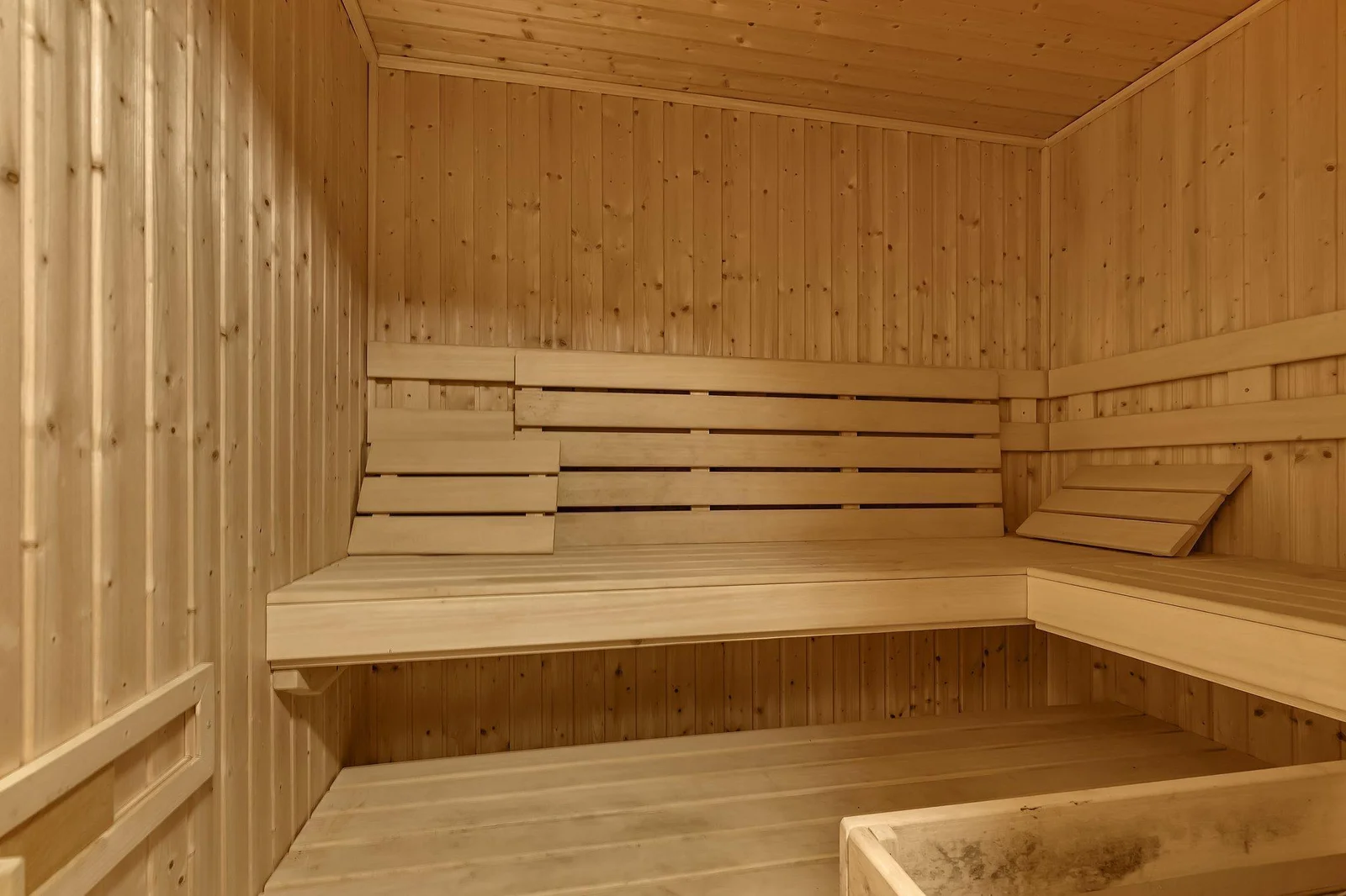 There is a spa-like experience at home with your very own built-in sauna.