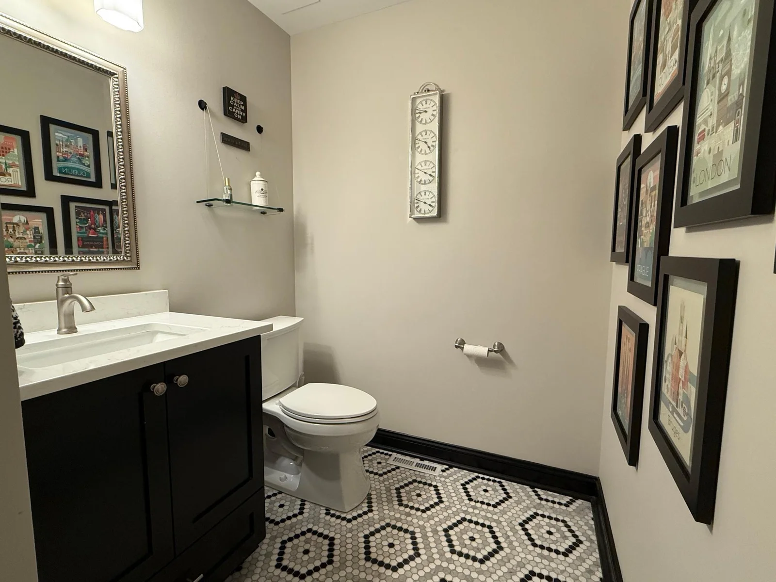 Updated main level half bath