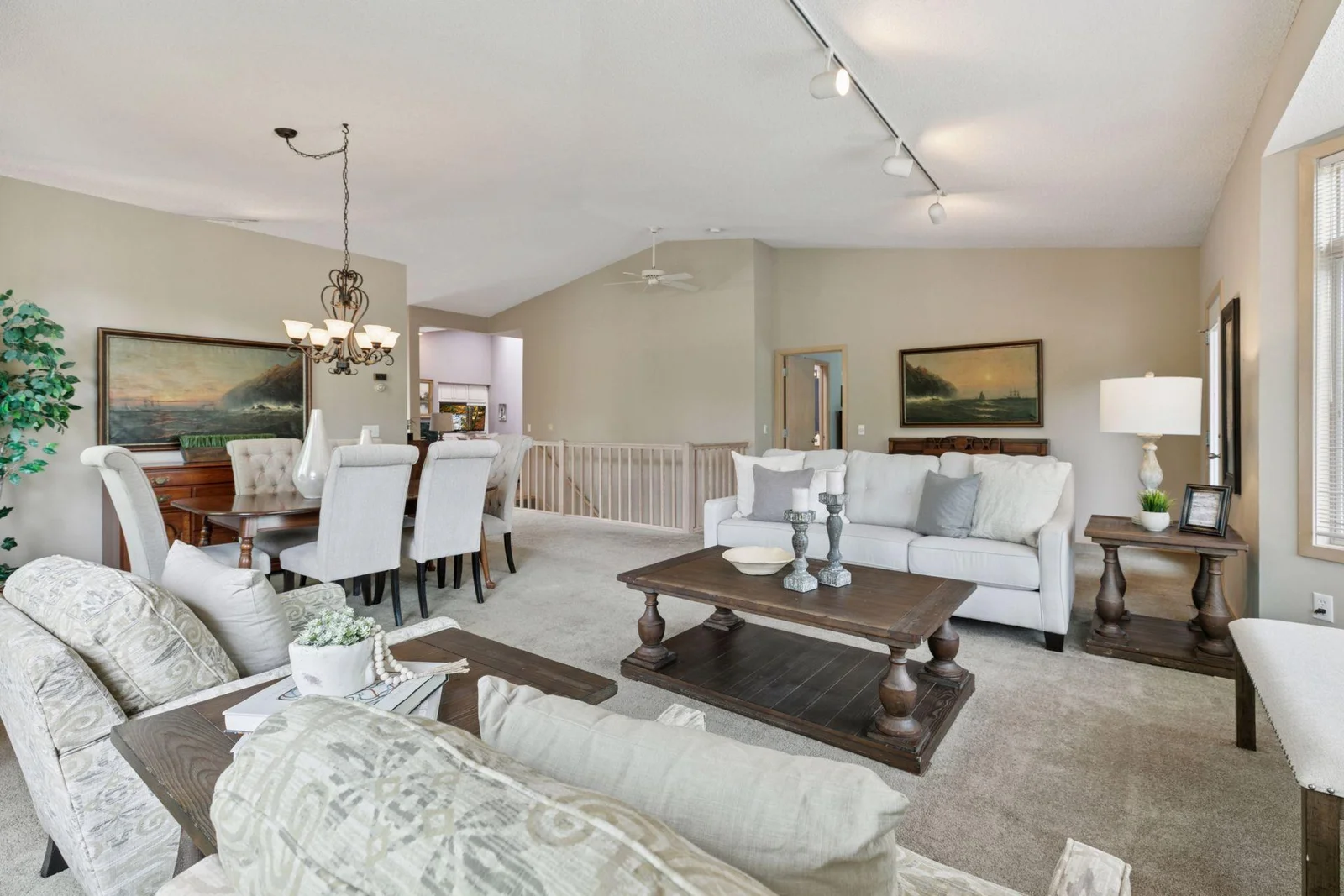 Living Room open to formal Dining area