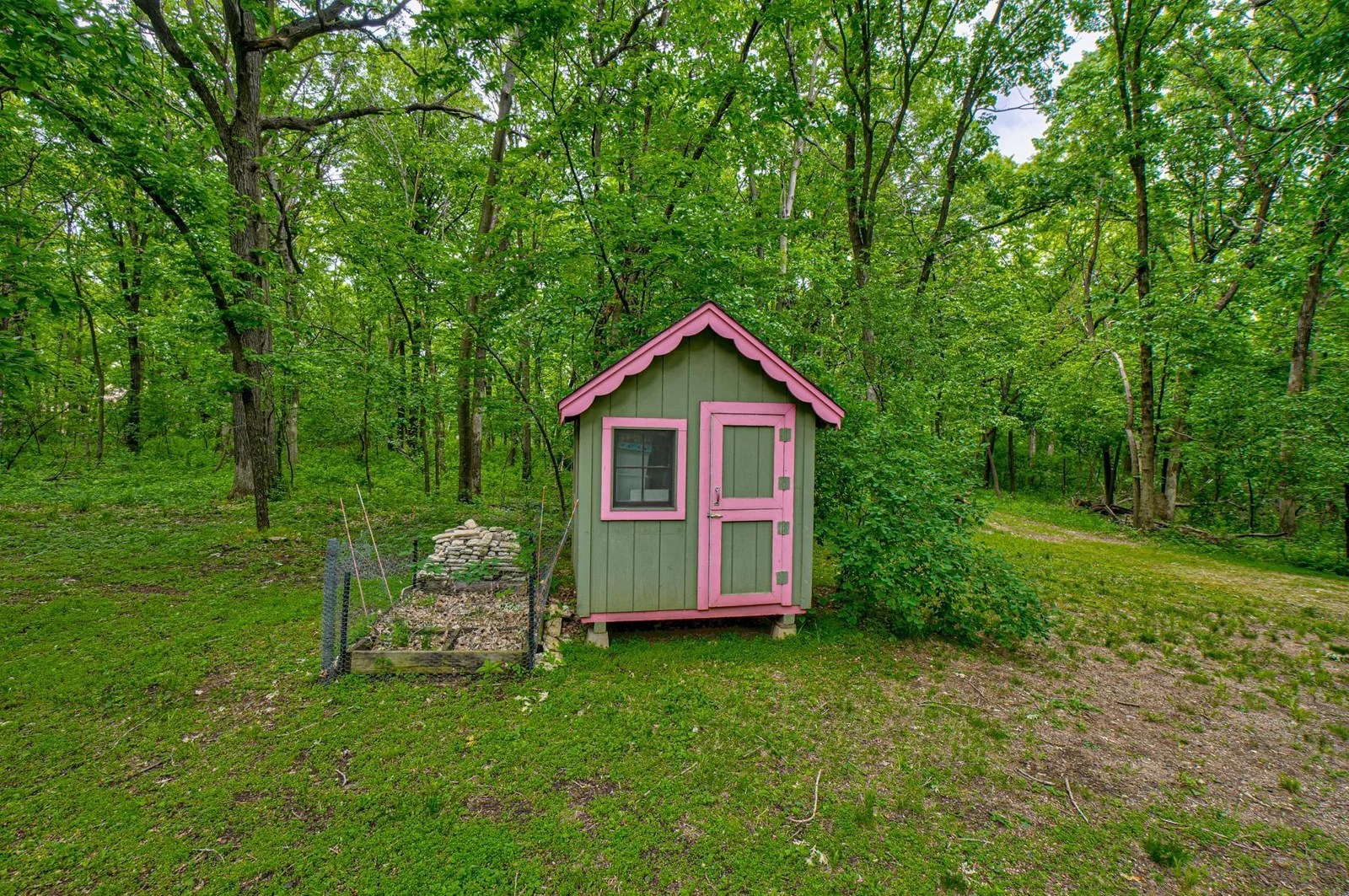 Take advantage of the shed for additional storage or as the perfect spot to keep your garden tools and outdoor equipment organized
