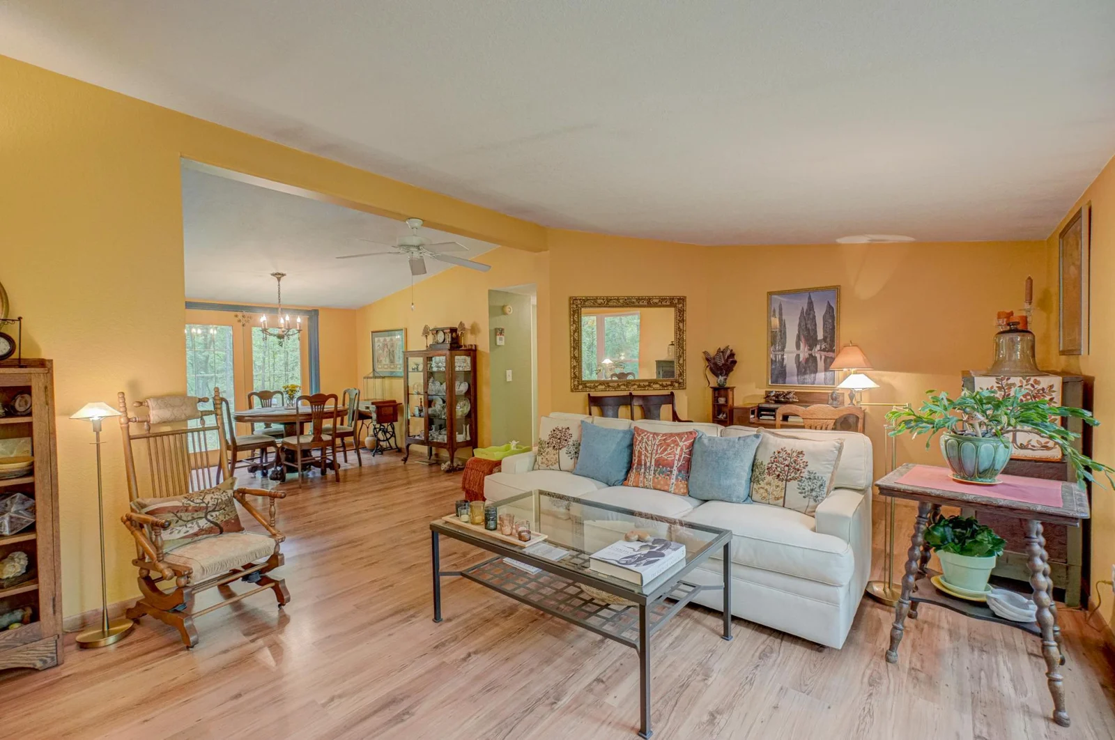 The open-concept layout allows rooms to flow effortlessly into one another