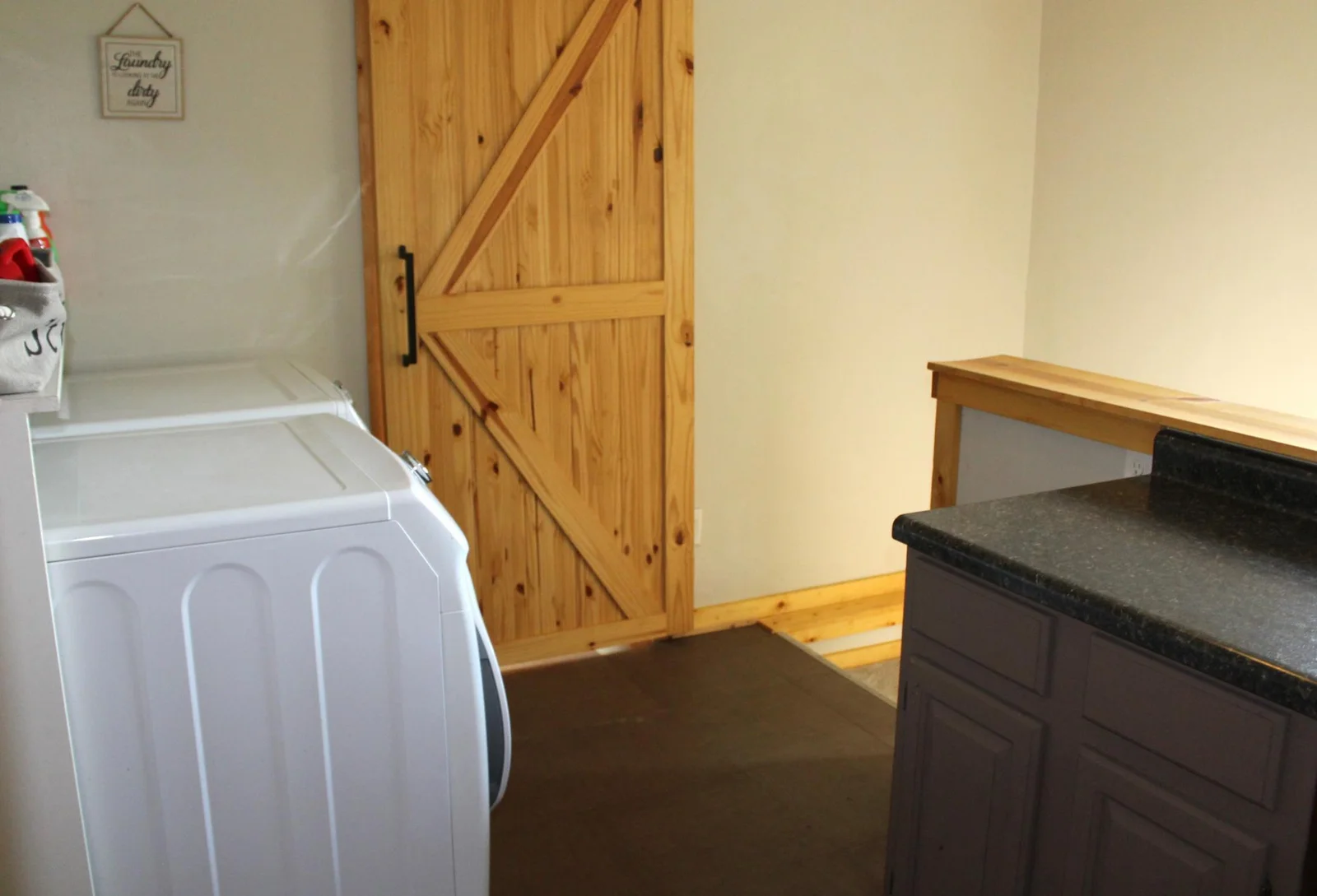 Door in laundry room leads to addition