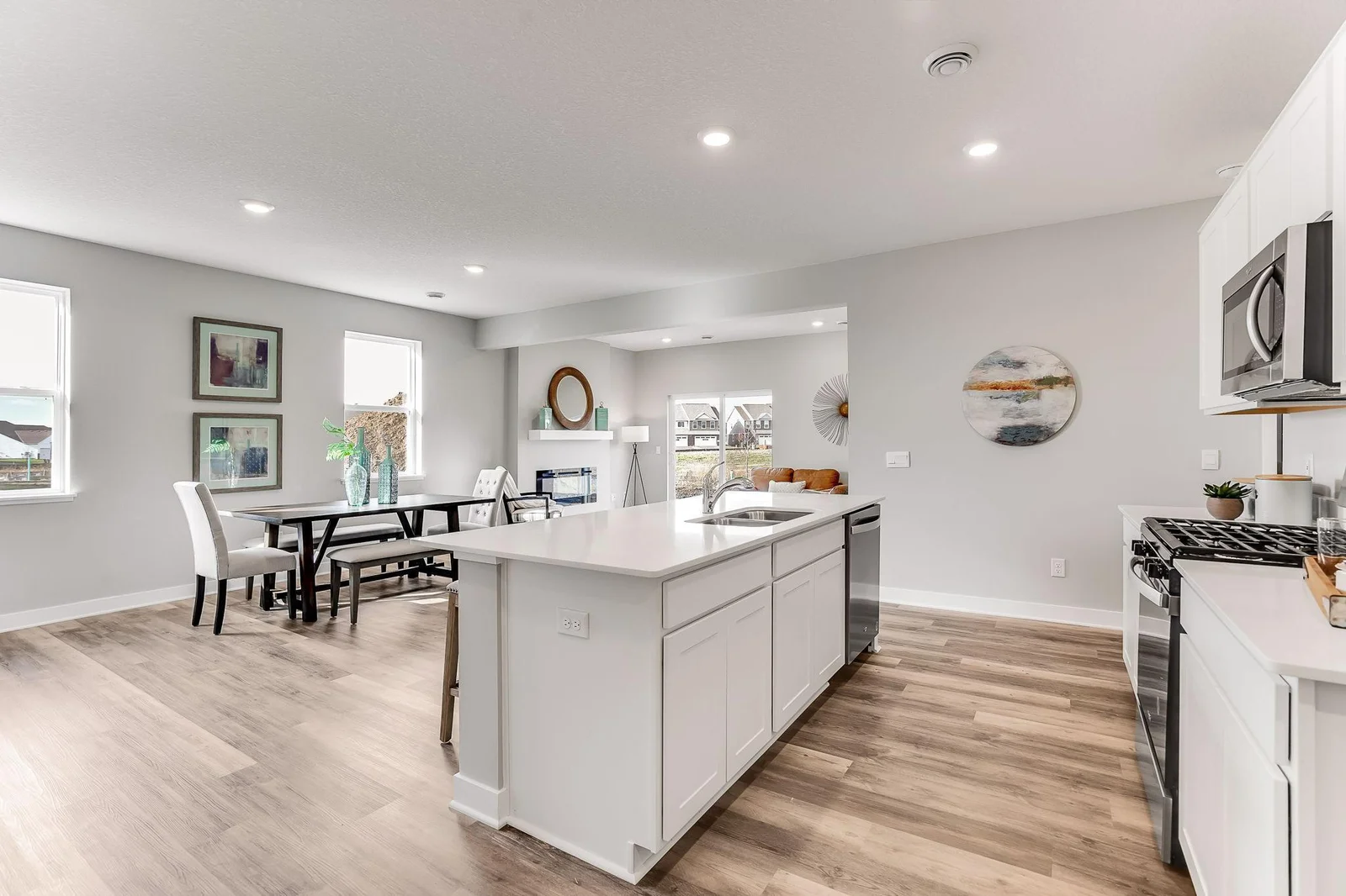 Have a Snack on the large island or have a full meal in the dining area