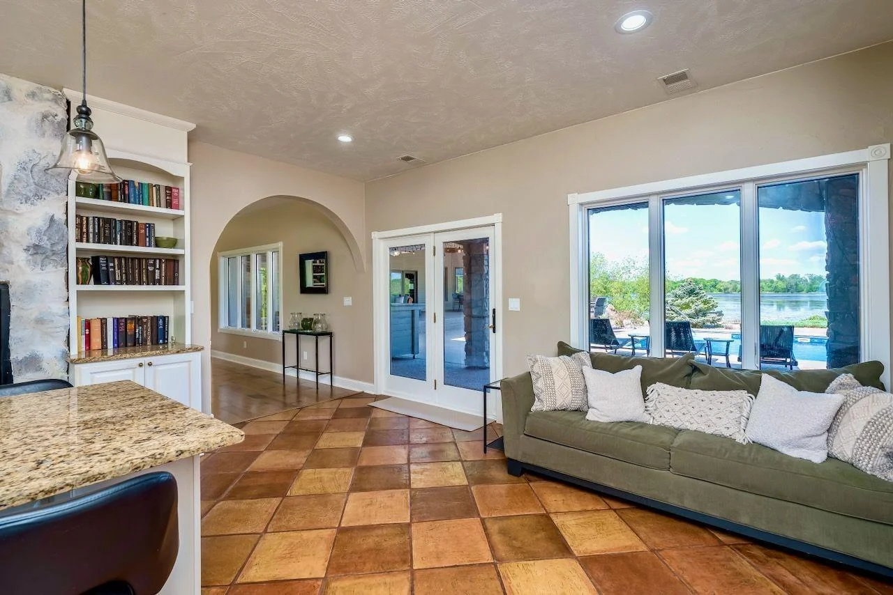 Pool and lake views right out your kitchen!