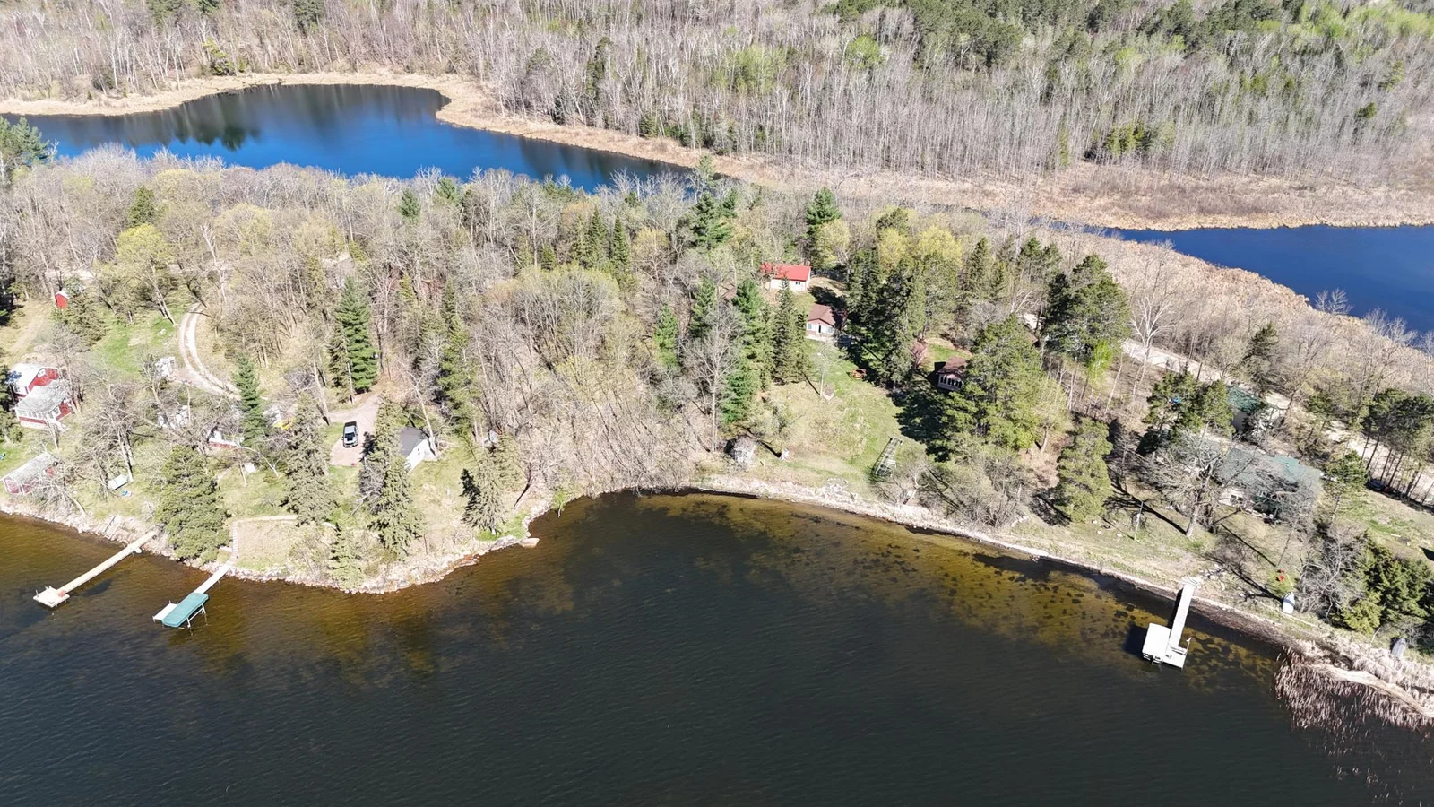 Aerial view of the property.