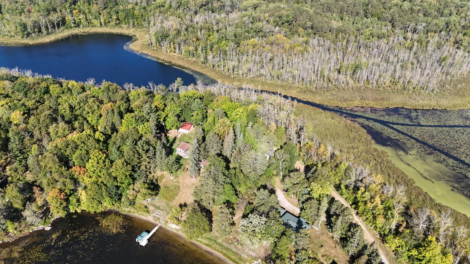 Aerial view of the property.