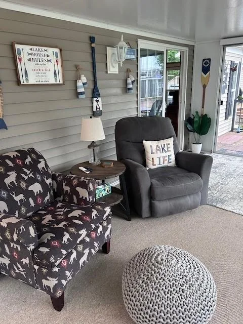 Comfy Chairs to enjoy lake living at its best.