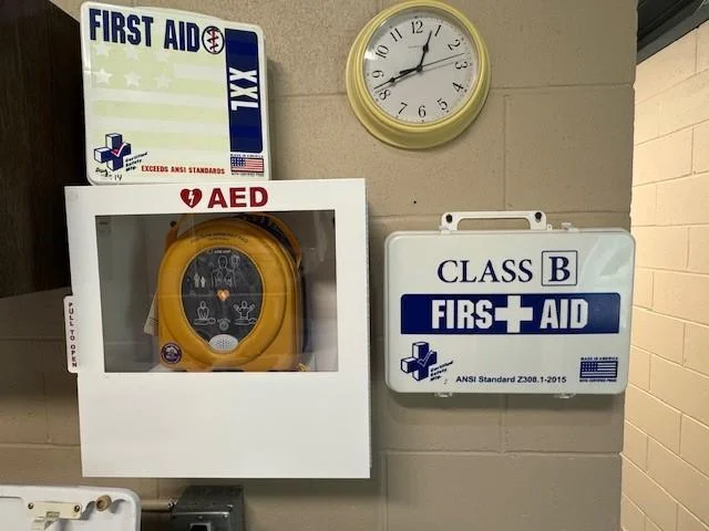 First class first aid station in Laundry room.