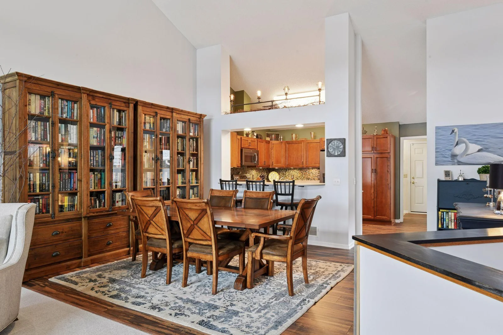 Enjoy a lovely formal dining space perfect for year-round entertaining, or opt for casual meals at the kitchen’s convenient countertop seating.