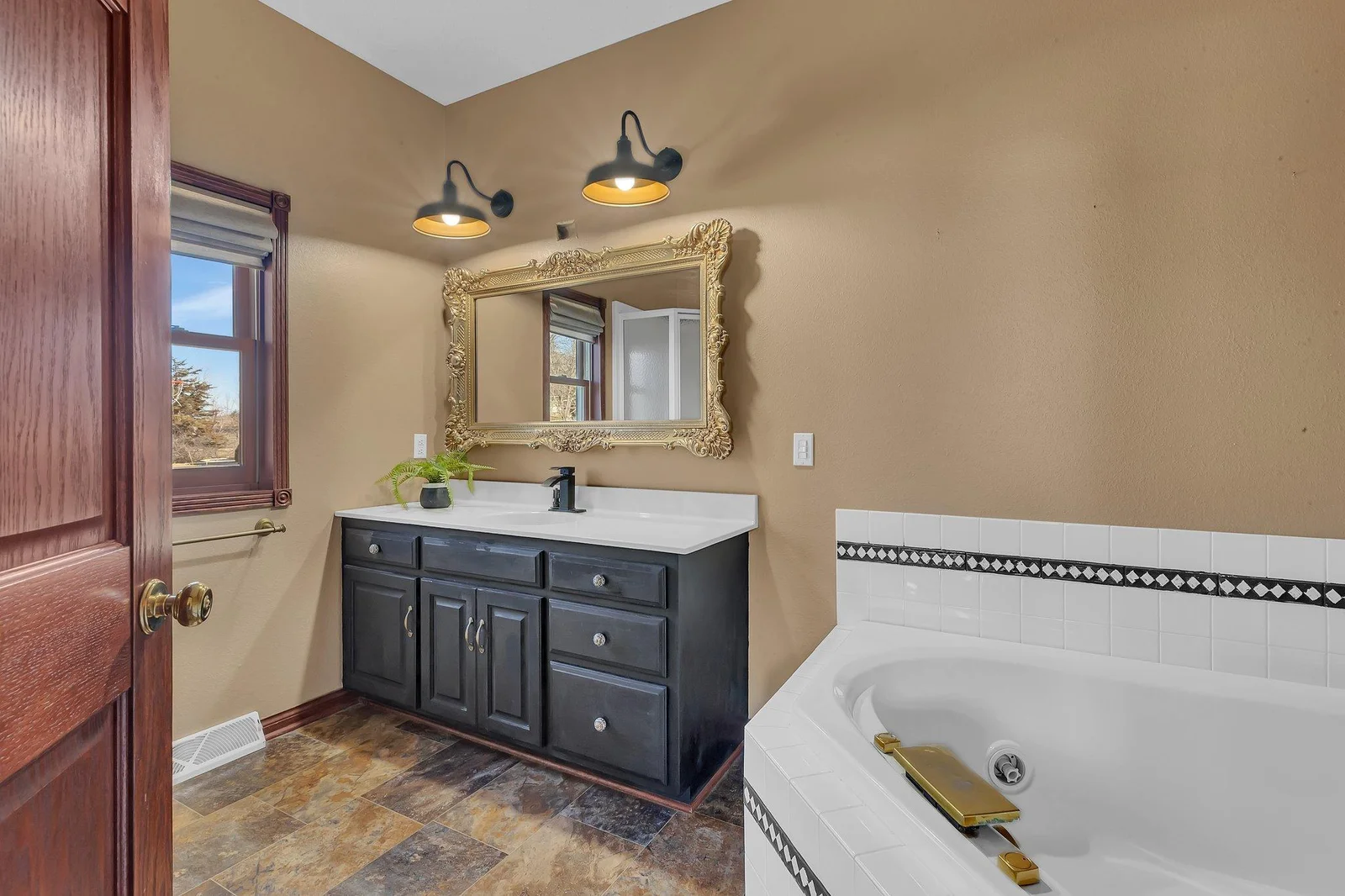 Primary bath- soaking tub and shower