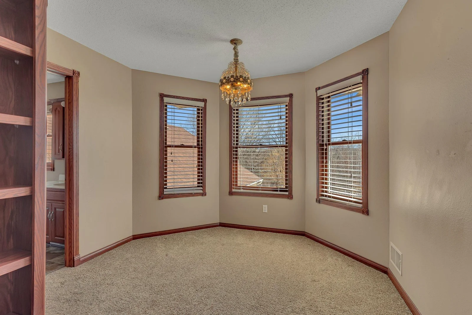 Upper level flex space at the top of stairs