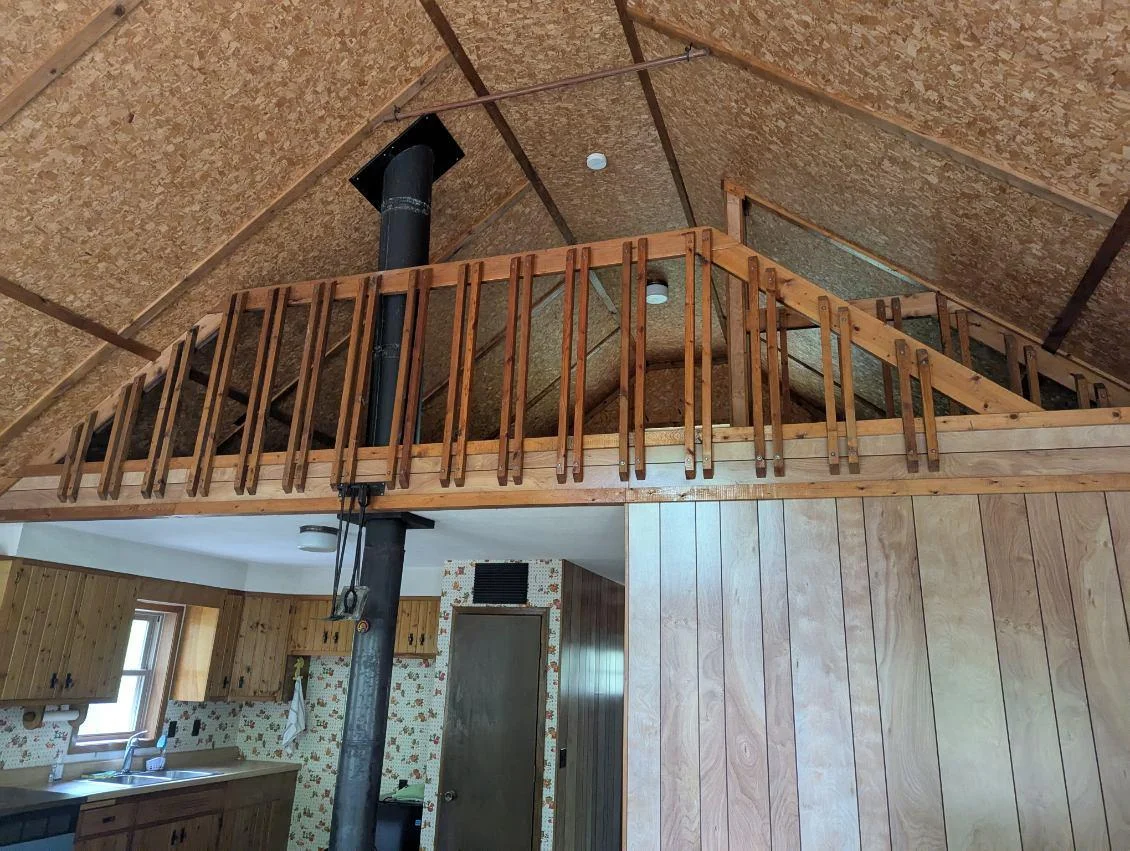 View from livingroom to loft