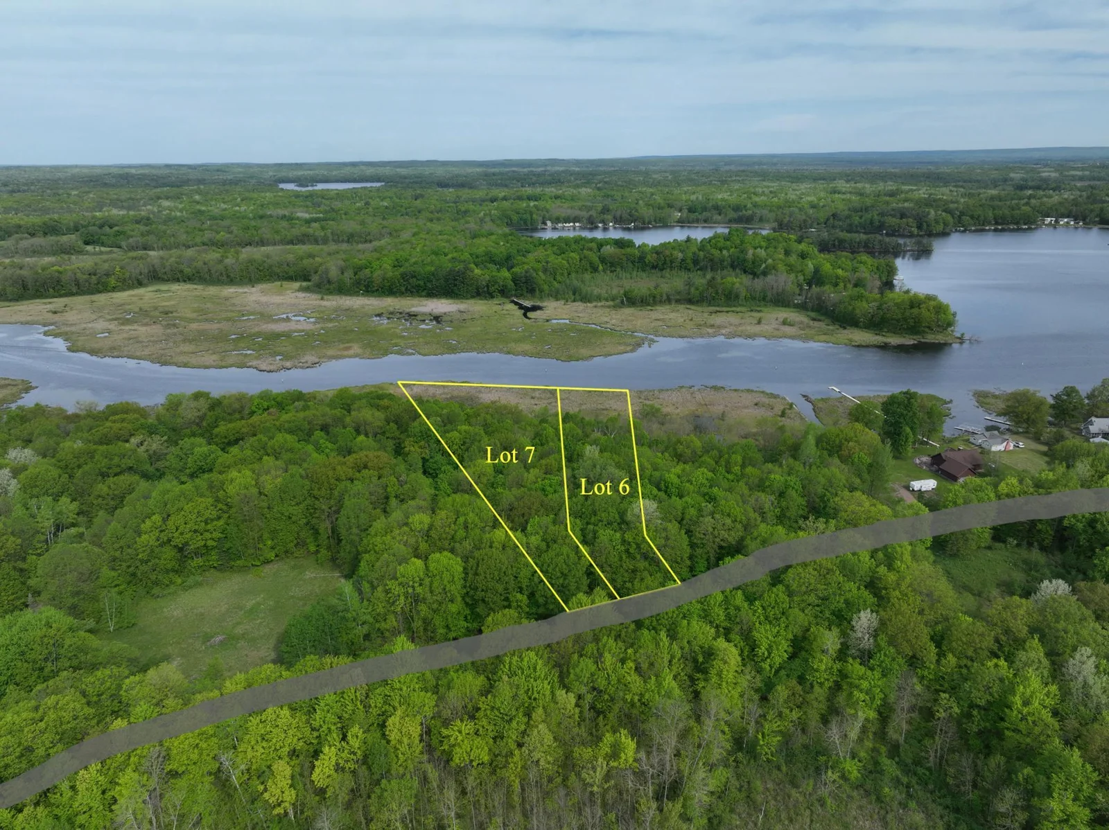 Lake Lots map with overlay and road