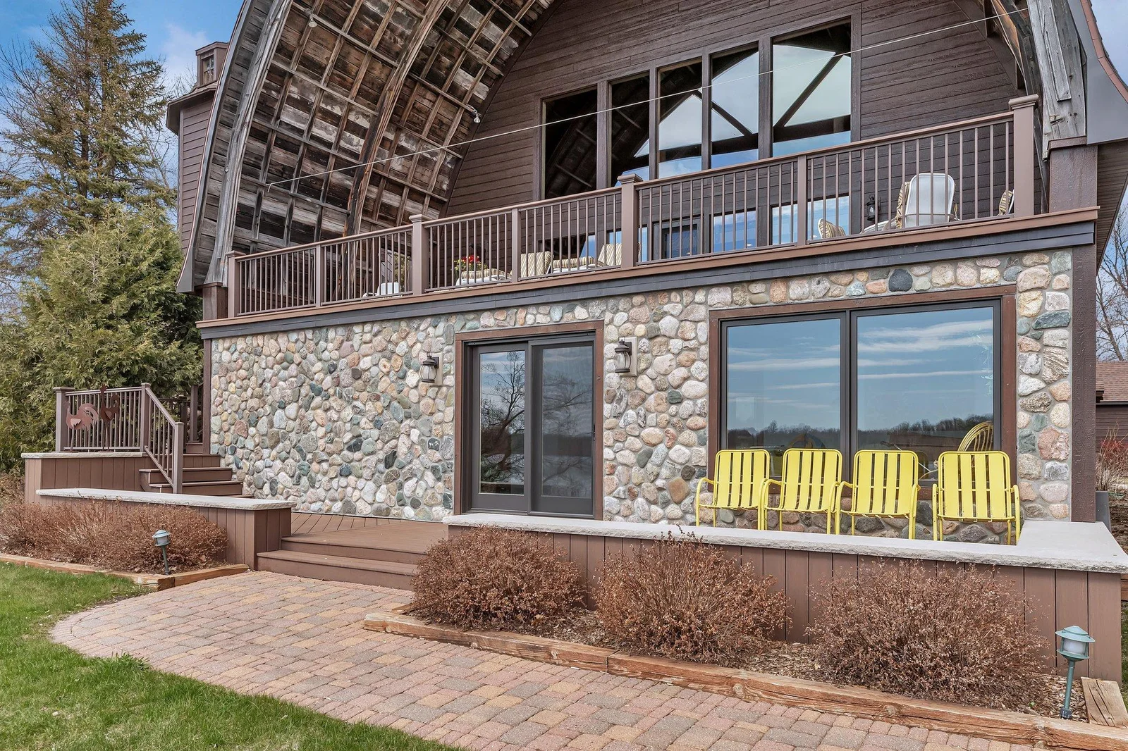 Lakeside windows that frame the view.