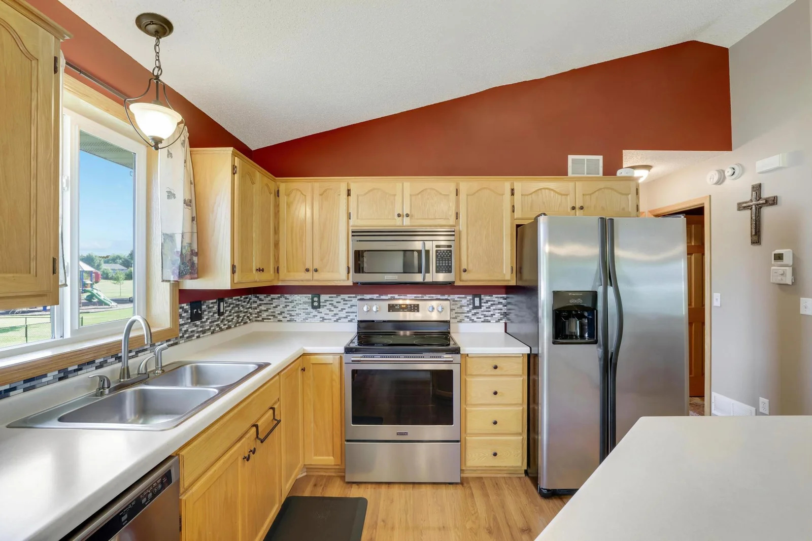 Plenty of countertop and cabinet space