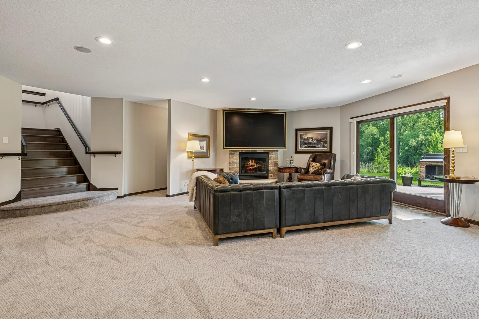 Lower level living area
