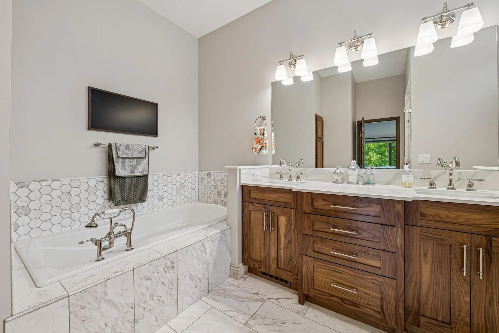 Relax in this deep soaker tub