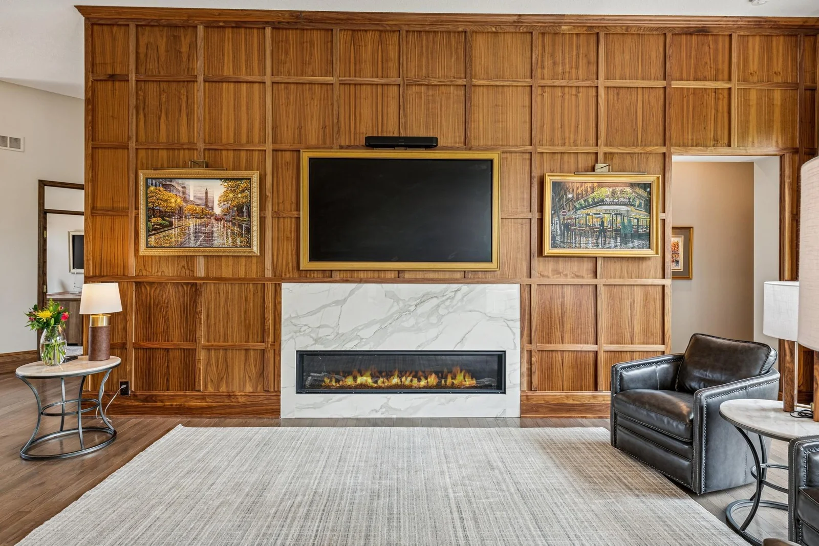 Custom 7ft gas fireplace
