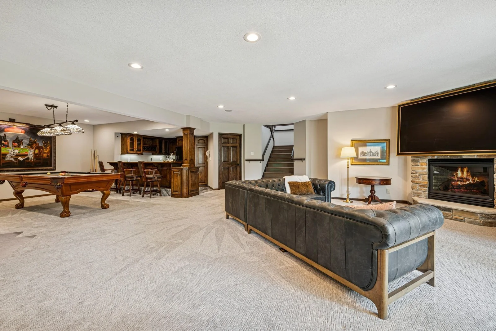 Great basement to entertain in with family and or friends.