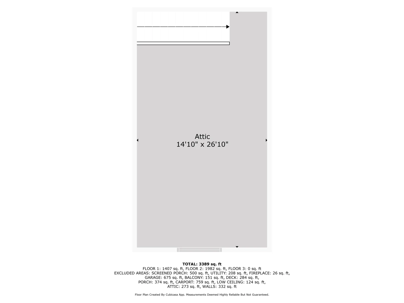 Attic Floorplan above garage