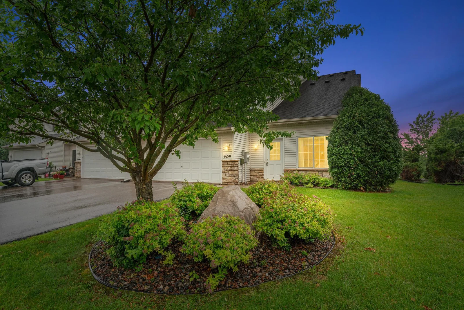 Lovely Twilight of the front yard