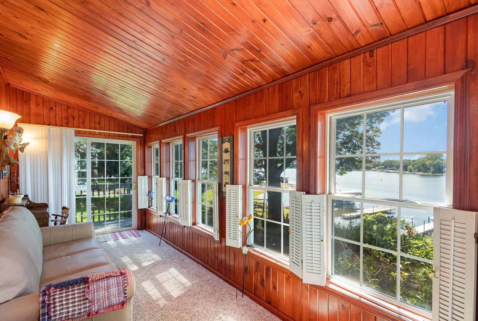 3 season porch over looks lake shore