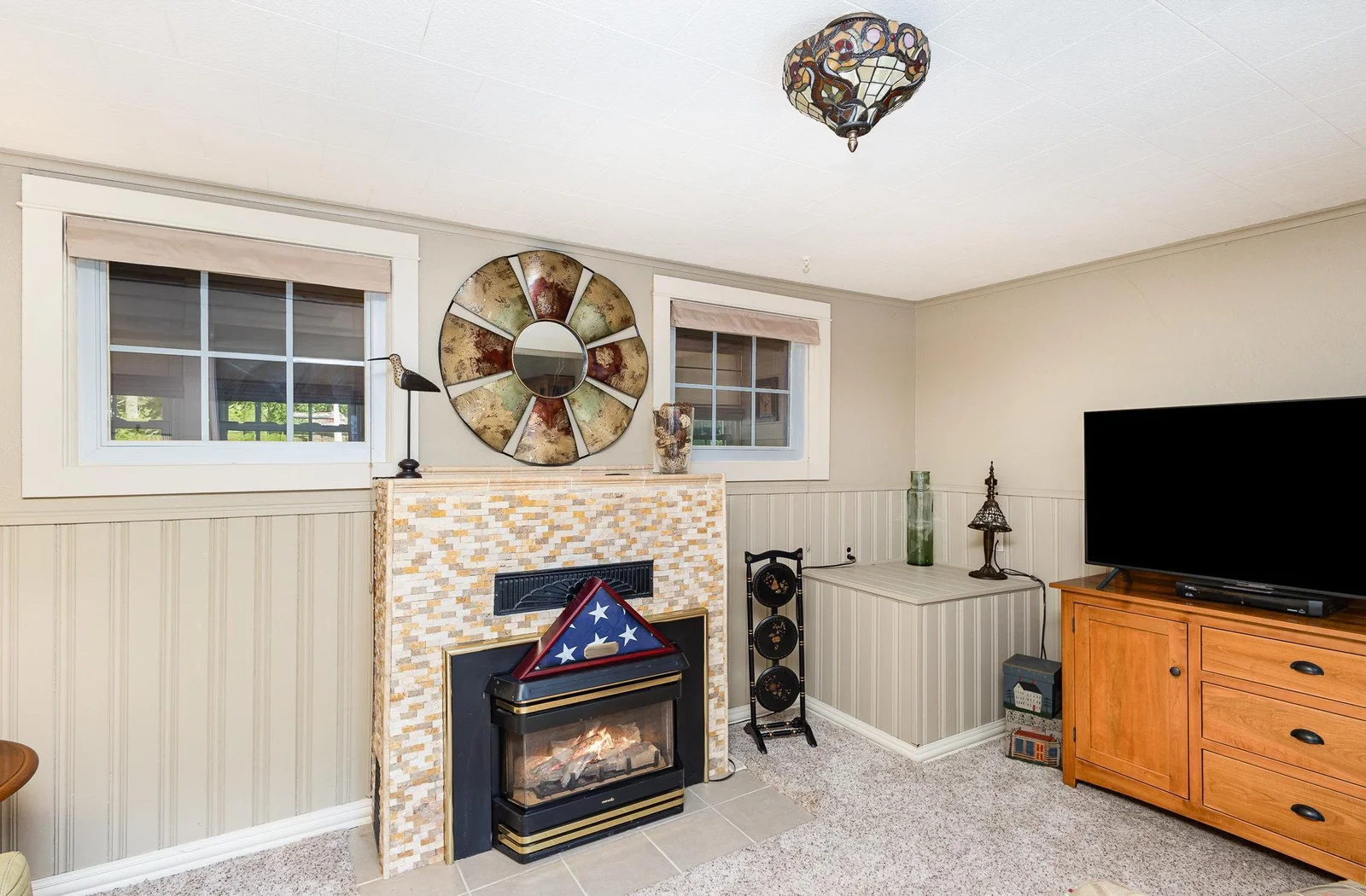 cozy fireplace