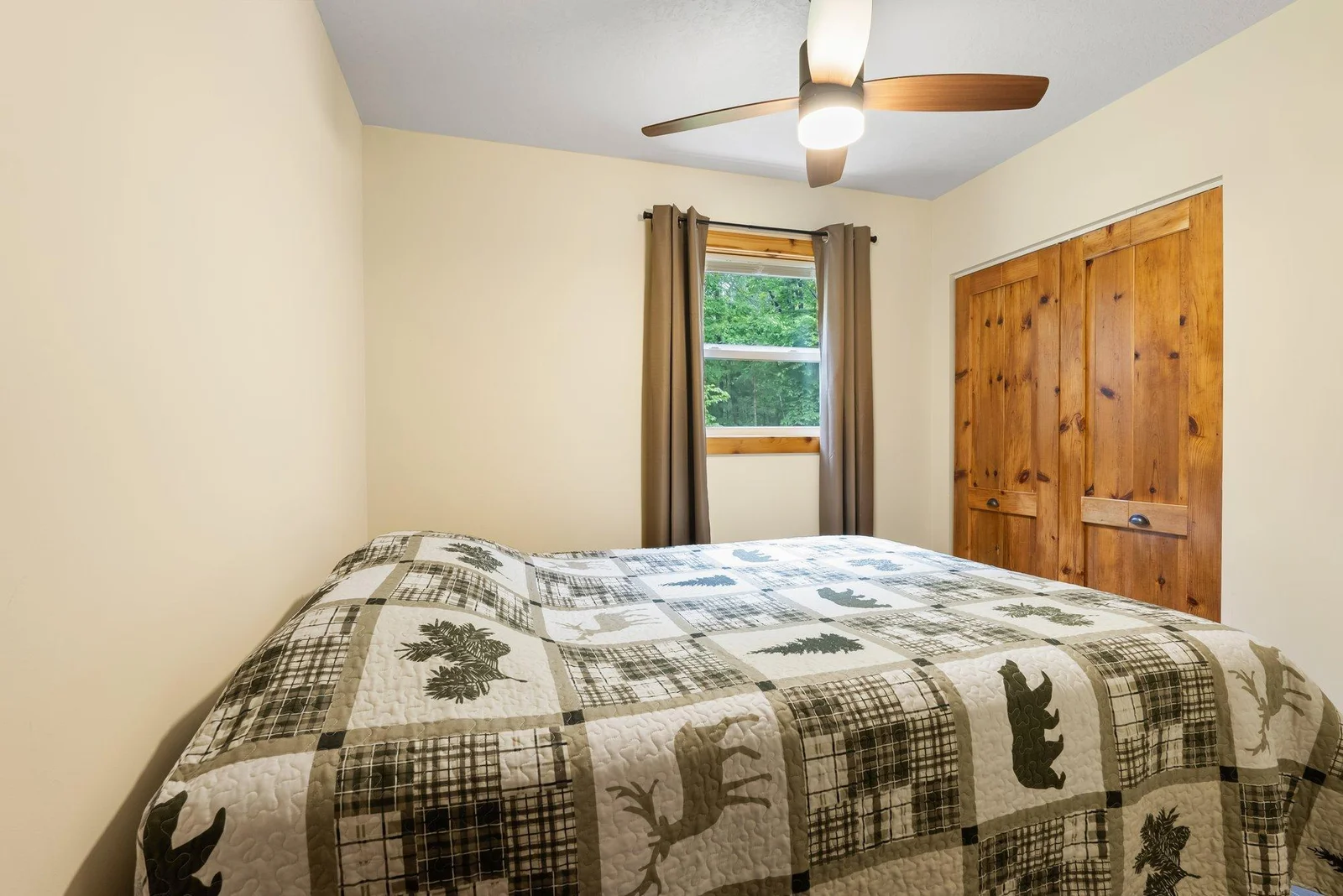 BR 1 measures 7.9 x 8.10 with a good sized closet with cedar doors and trim.  Each bedroom is heated with electric baseboard heat.
