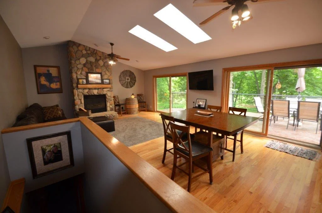 Vaulted ceilings give the open floor plan so much more room.