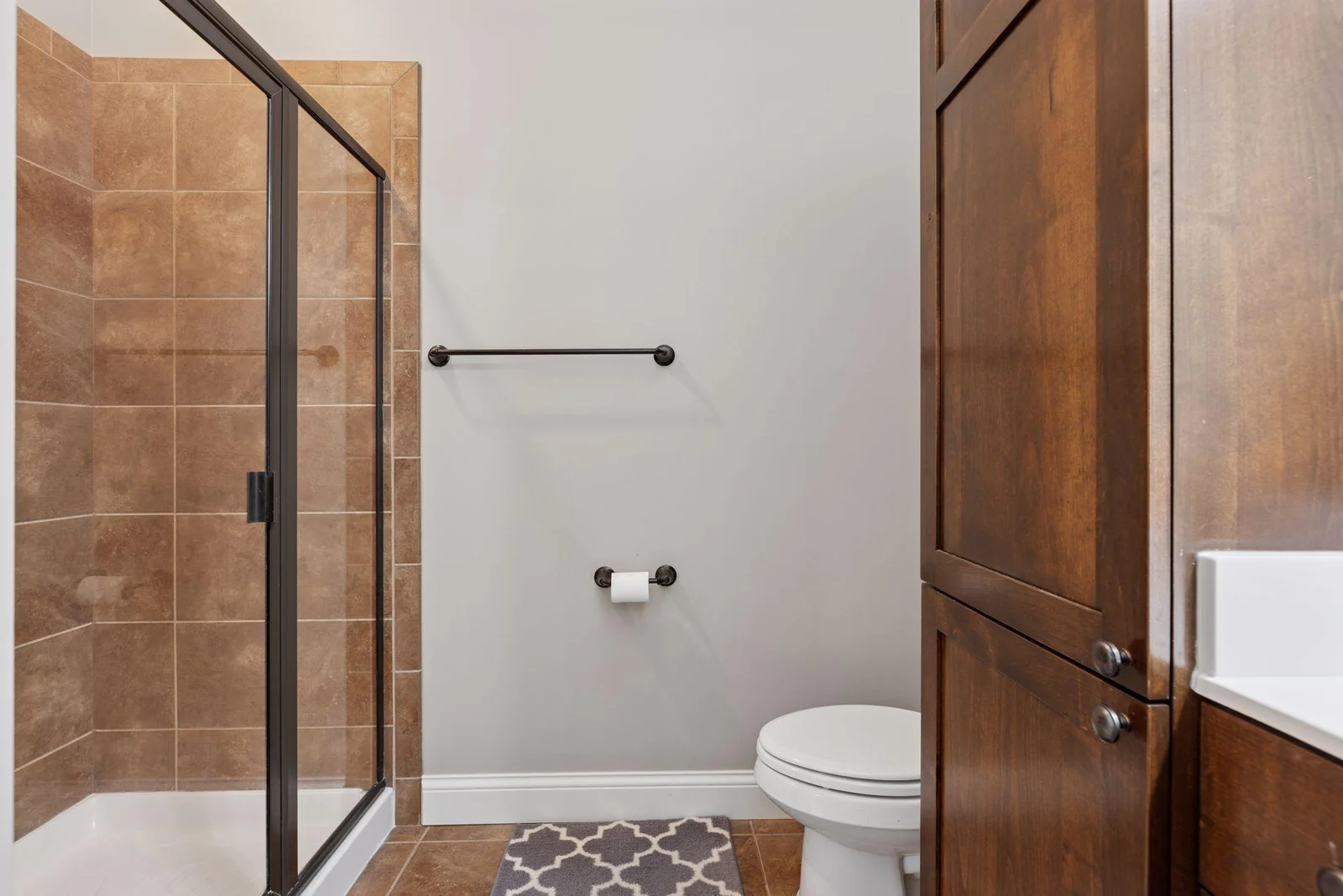 Another angle of the beautifully designed lower level bathroom.