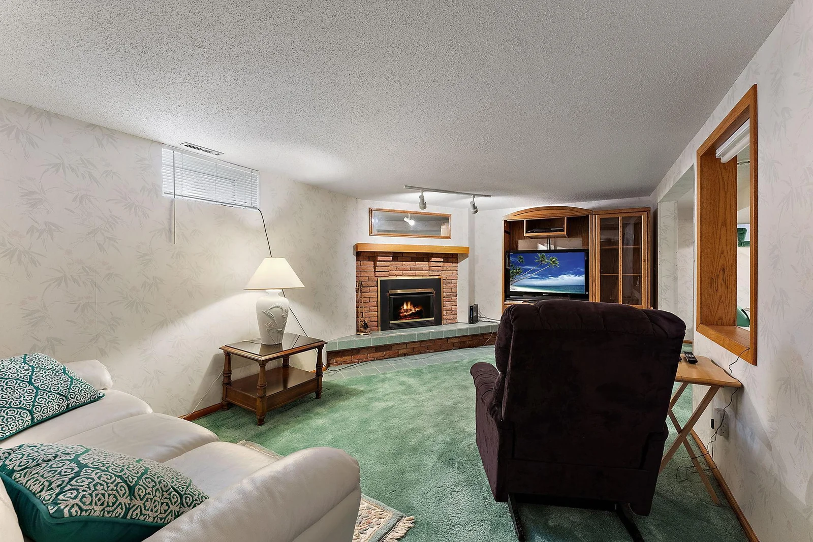 Basement Family Room Fireplace