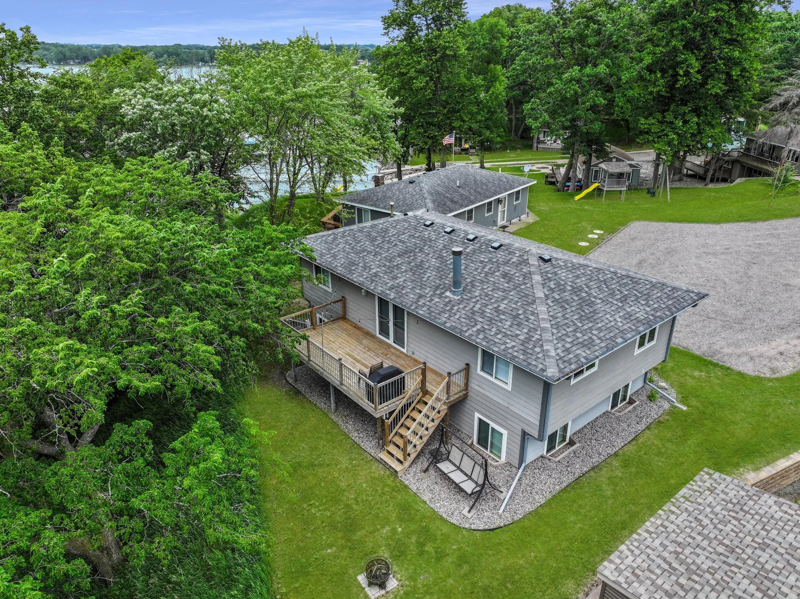 Easy access to the outdoors right off the deck.