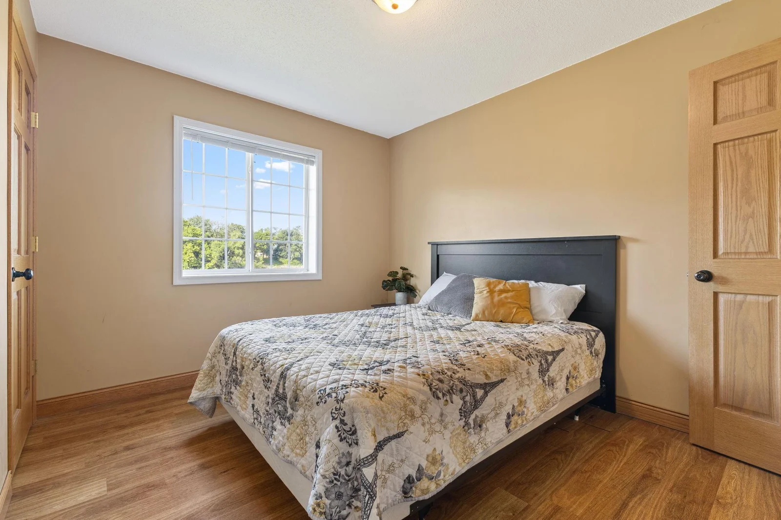 Another main floor bedroom.  Notice the raised panel doors and vinyl windows.
