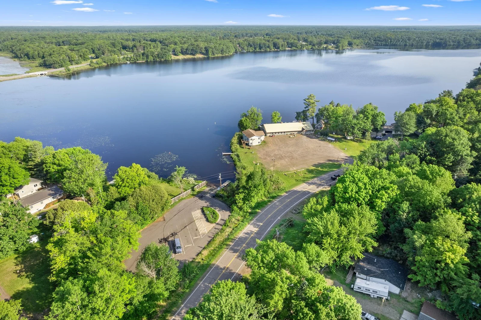 Aerial view of where it appears on the lake.