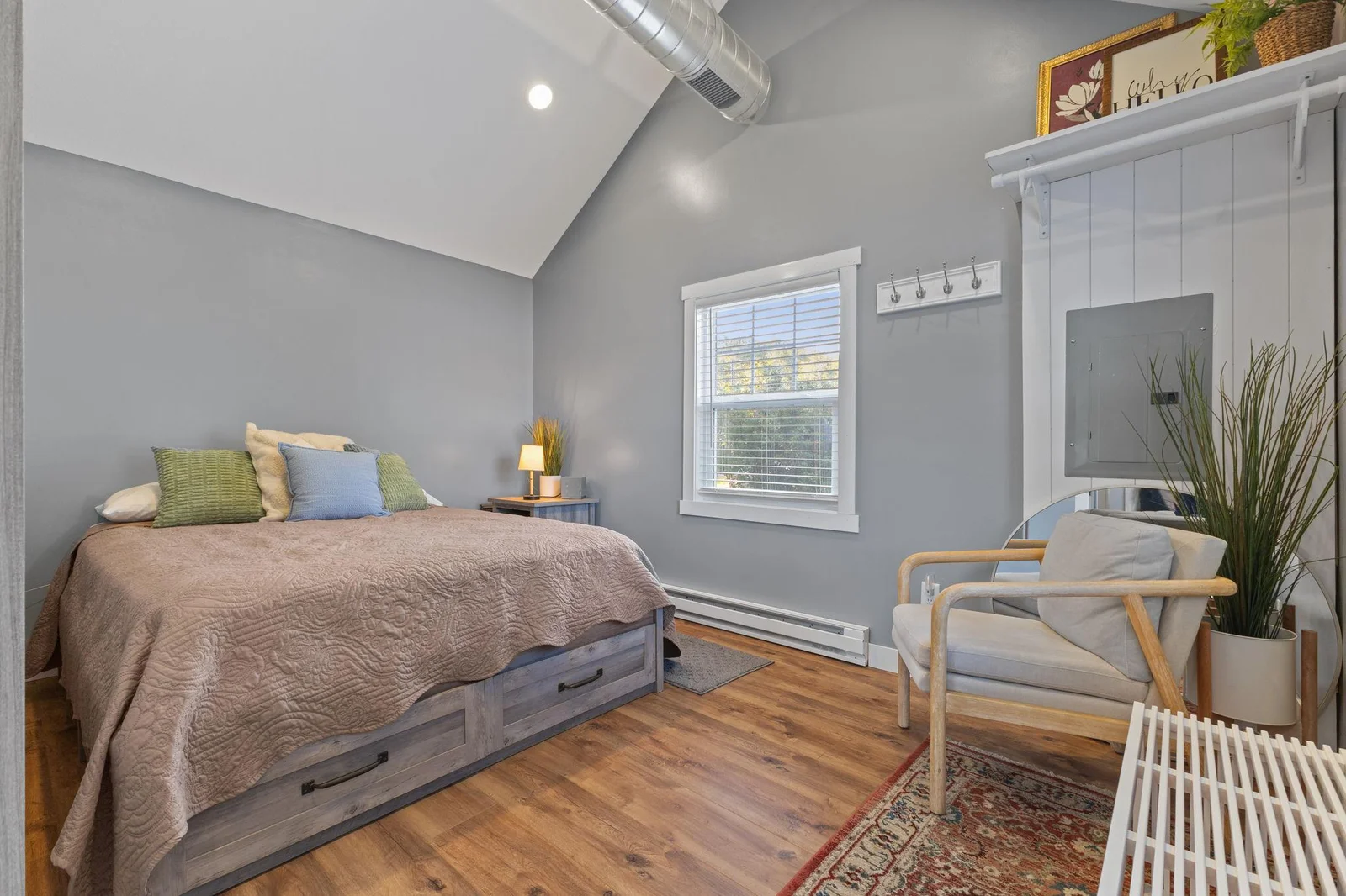 Primary bedroom in the 2 bedroom home.