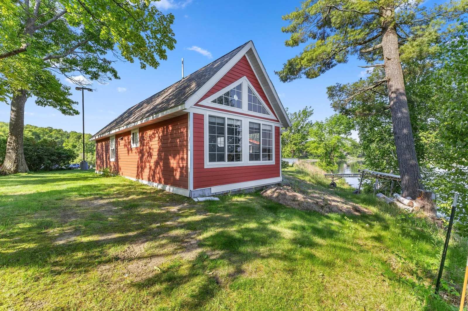 Lakeside view of the 2 bedroom home/cabin.