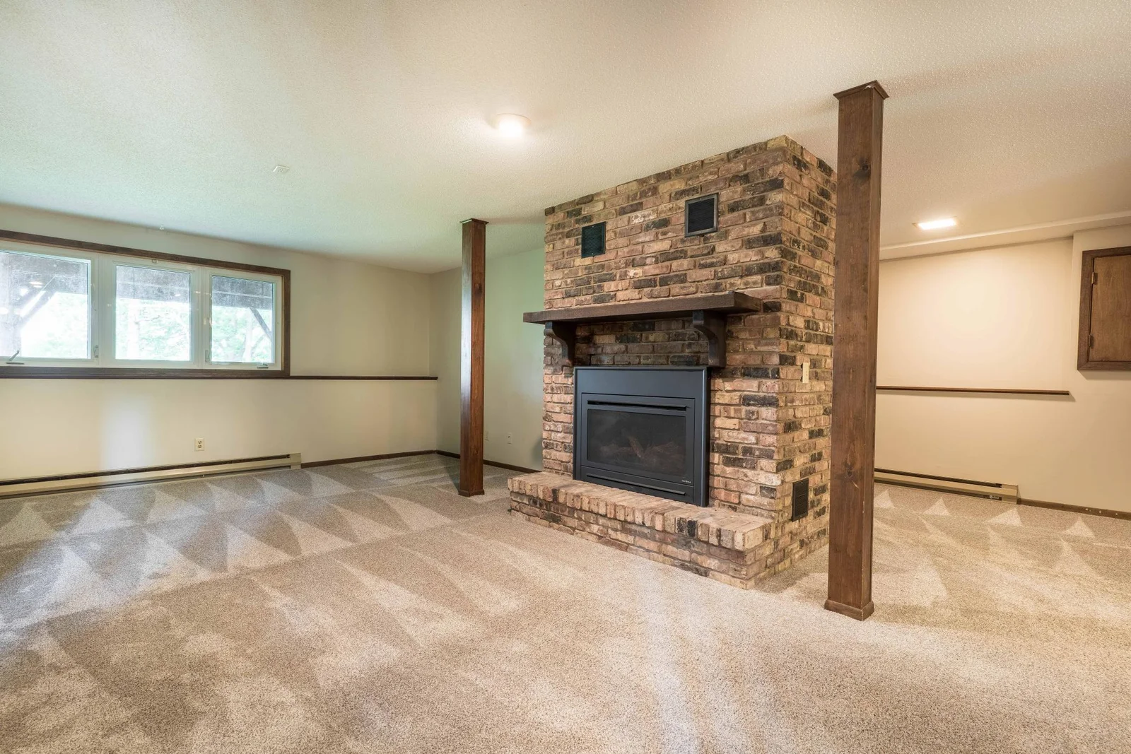 Family room with gas fireplace